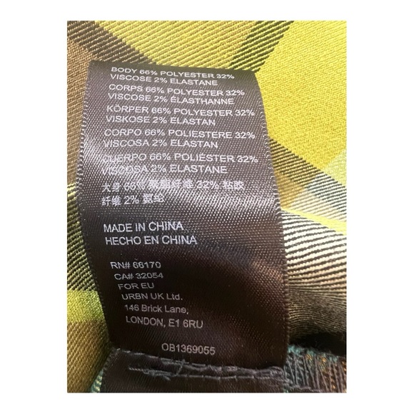 Urban Outfitters Plaid Hook & Eye Plaid Mini Dress Green Zipper Side Size XS NWT - Picture 12 of 13